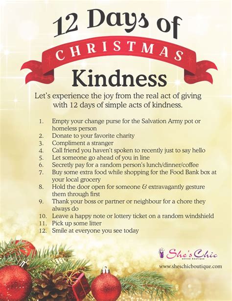 12 Days of Christmas Acts of Kindness Ideas and .